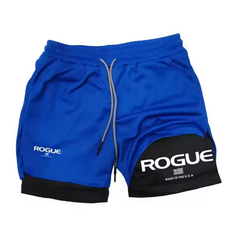 Rogue Gyms Men's Sports Shorts Four Seasons Sportswear 2-in-1 Double Layer Tight Shorts Sports Short