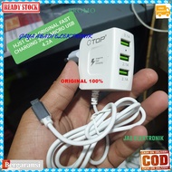 J82 qtop original 100% 4.2A 3in1 adapter hp micro usb cas casan super fast charging travel charger f