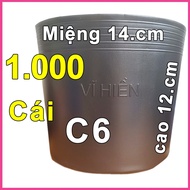 Wholesale 1000 C6 Vi Hien plastic nursery pots, 14x12cm high, durable flexible pe plastic 77100