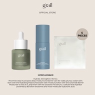 Grail Skincare 3‐Step Hydration Bundle – Sheet Mask, Exosome HA & Ceramide Moisturizer