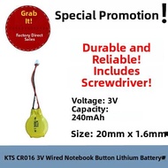 KTS Laptop BIOS Mainboard 3V Battery CR2016 with Line CMOS Memory Backup Two-Line Digital Accessorie