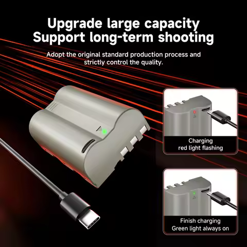 PALO 2450mAh EN-EL3e EN-EL3E EN EL3E Battery With Type-C USB Input For Nikon D50 D70 D70s D80 D90 D1