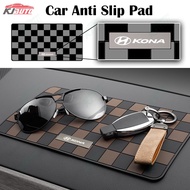 Hyundai Kona New Plaid Anti Slip Pad Silicone Instrument Panel Pad Car Interior Accessories