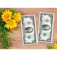 10 Red Envelopes in the Shape of 2 Dollar Bills, 100 US Dollars