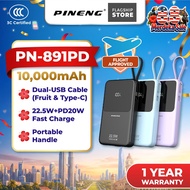 [3C Certified] Pineng PN-891PD 10000mAh 22.5W Fast Charge w/ Built-in Cable PN891 Pineng Powerbank