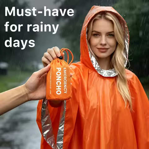 Emergency Raincoat Poncho Waterproof Rainwear Blanket Survival Camping Equipment Cold Insulation Rai