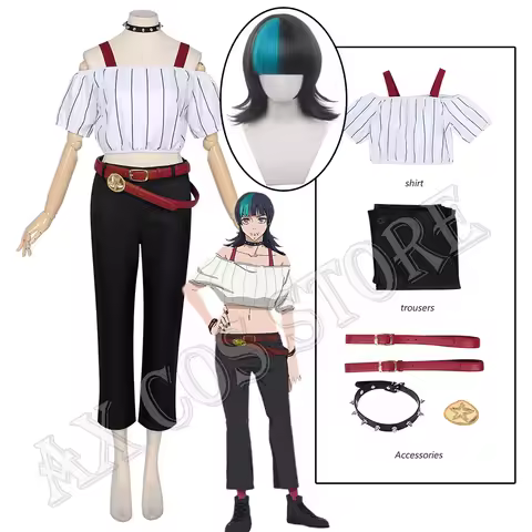 Hoshi Kirara Cosplay Anime Jujutsu Kaisen Kirara Hoshi Cosplay Costume Green Highlights Wig Hallowee