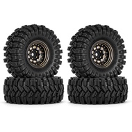 INJORA Black Coating Brass 1.0 Beadlock Wheel Tires Set for Axial SCX24 AX24 TRX4M FCX24 Upgrade 1/2