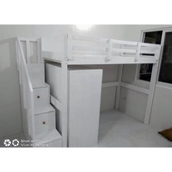 LOFT BED FRAME STUDY TABLE AND BOOK SHELVES KATIL BESI LOFT + MEJA