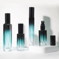 4ml 6ml 9ml 10ml 15ml Gradient Green Square Glass Perfume Spray Bottle Empty Refillable For Travel
