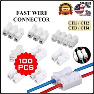[100 PCS] Fast Wire Connector 1Pin 2Pin 3Pin 4Pin Quick Connector Electrical Cable Connector Wire Te