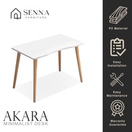 AKARA Minimalist White Work Table Dining Table Study Table Work Table