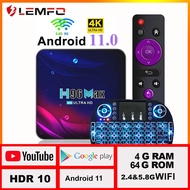 H96 Max V11 Smart TV BOX Android 11 4GB RAM Rockchip 3318 4K Google 3D Video BT4.0 4K Media Player Set Top Box TV Receivers