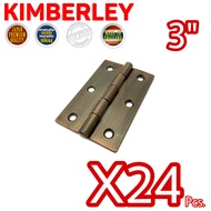 KIMBERLEY บานพับเหล็กชุบทองแดงรมดำ NO.910-3” AC (JAPAN QUALITY)(24 ชิ้น)