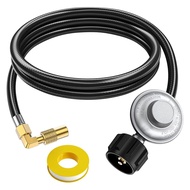 5FT Propane Adapter Hose with Regulator QCC1 Gas Grill Regulator & Hose with Elbow Adapter for Gr