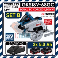 GKS18V-68GC PROFESSIONAL 18V CORDLESS CIRCULAR SAW BI-TURBO BRUSHLESS MOTOR C/W GAL18V-40 CHARGER + 
