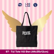 Black Canvas Tote Bag with size: 44x35x12cm