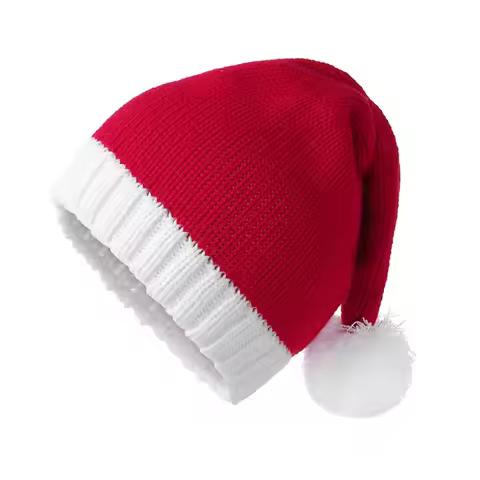 Leisure Merry Christmas Hat Christmas Knitted Hat Green Red Warm Santa Beanie Hat Stripe Korean Styl