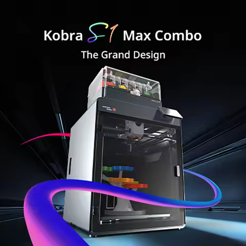 Anycubic Kobra S1 Max Combo Multicolor 3D Printer Max 600mm/s Fast Speed with 350℃ Hotend Hardened S