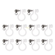flgo 10Pcs set Earring Components Clear Clip-on Earring Converter Resin Jewelry Craft