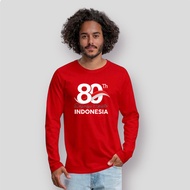 MERAH Jaos Kekinian Independence Tshit Unsex Premium Hut Ri Tshirt Happy Indonesia Kaod Men's Women'