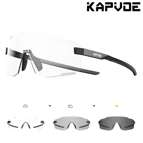 Kapvoe Photochromic Cycling Glasses UV400 Running Sunglasses Lightweight Bicycle MTB Bike Eyewear Sp