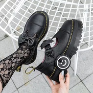 Women's Boots Lazy Oaf × Co Branded Dr. Martens 1461 Bow Embellished Mary Jane JK Thick Sole Shoes