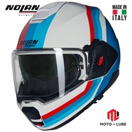 NOLAN N120-1 LINEO 347 HELMET - BLUE RED WHITE GLOSSY