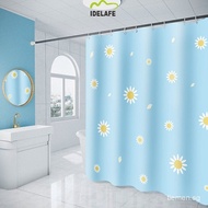 Idelafe Shower Curtain White Daisy Blue Shower Curtain Waterproof Polyester Fabric Bath Curtain Wate