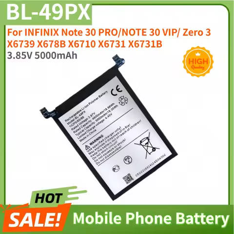 BL-49PX High Quality Phone Battery 3.85V 5000mAh for INFINIX Note 30 PRO/NOTE 30 VIP/ Zero 3 X6739 X