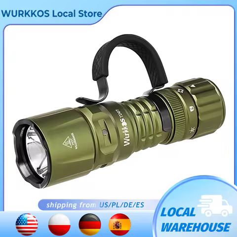 Wurkkos TD07 1300LM Tactical Flashlight 479M Long Throw IP68 Waterproof 18350 Battery Torch Dual Swi