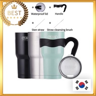 [Tums] Mega Stan Tumbler 900ml Straw+Handle+Waterproof Lid+Cleansing Brush│Stainless Steel Bottle Tumbler│Water Bottle│Large Capacity Tumbler Thermos│Keep Warm&amp;Cold│Big Size Sten