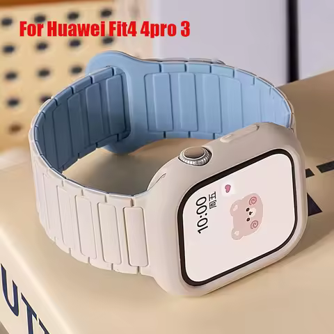 Silicone Magnetic Strap + CaseFor Huawei fit 4 pro 4 3 Silicone Loop Strap Wrist Bracelet for Huawei