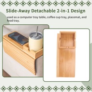 Sofa Armrest Tray Couch Cup HolderBamboo Tray with Cup HolderBamboo Couch Cup Holder Tray Foldable B
