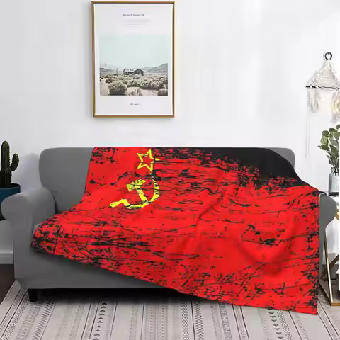 Soviet Union USSR Russia Flag Blanket Flannel Textile Decor Communist Socialist Soft Thin Throw Blan
