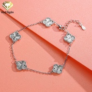 Hue Ngan 925 silver bracelet - Lucky four-leaf clover with 5 flowers