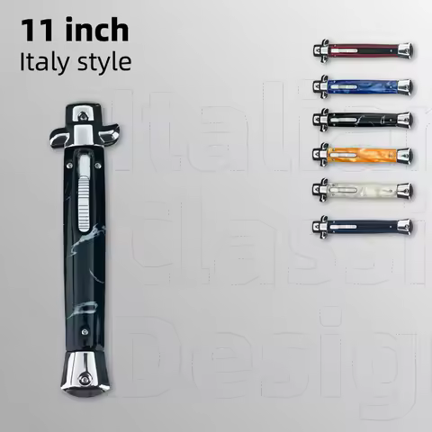 Italian Design Style 11 inch OTF Knife Pocket 440C Blade Mafia Outdoor Utility Folding Knife Portabl
