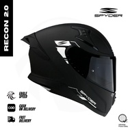 【EAGLE SPEED】SPYDER FULL FACE HELMET RECON 2.0 V2 MATT BLACK DUAL VISOR HIGH QUALITY MOTORCYCLE