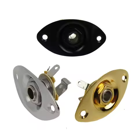 Electric Guitar Pickup Oval 6.35mm Output Jack Plate Jackplate Socket Jack for LP Electric Guitar Ac