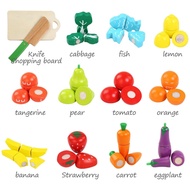 Children Wooden Vegetables and Fruits Cutting Toy Birthday Gift for Kids Children Day Gift