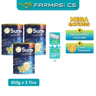 SPECIAL Good Morning Gsure 850g x 3 Tins EXP:08/2027 FREE 2 Random + 4 Random Sachets