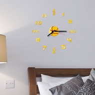 Modern Large DIY Wall Clock 3D Mirror Surface Sticker Home Decor Art Design