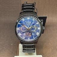 Citizen Eco-Drive AP1055-87L Blue Moon Phase Blue Analog Black Band Roman Watch