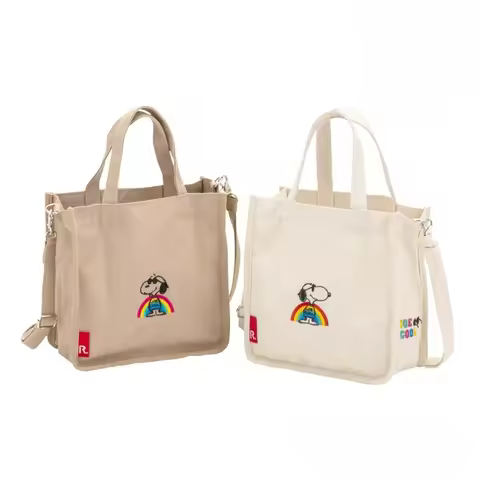 Kawaii New Snoopy Portable Handheld Crossbody Bag Cartoon Cute Shoulder Embroidered Canvas Storage P