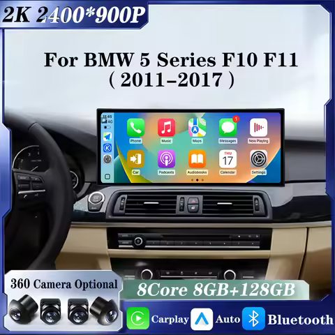 Android 16 For BMW 5 Series F10 F11 2011-2017 2K QLED Android Car Radio Multimedia Video Player GPS 