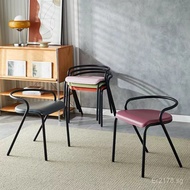 Home Plastic Stackable Chair Nordic Dining Chair Iron Art Coffee Shop Creative Waiting Chair Leisure