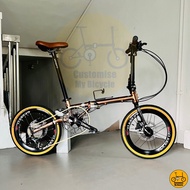 Fnhon Gust 18” • 10 Gears Shimano Litepro Schwalbe Folding Foldable Foldie Bicycle Bike Rose Gold 349 Dahon Tern Crius