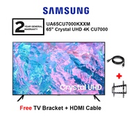 Samsung 65" Crystal UHD 4K CU7000 UA65CU7000KXXM TV Television (FREE HDMI CABLE AND TV BRACKET)