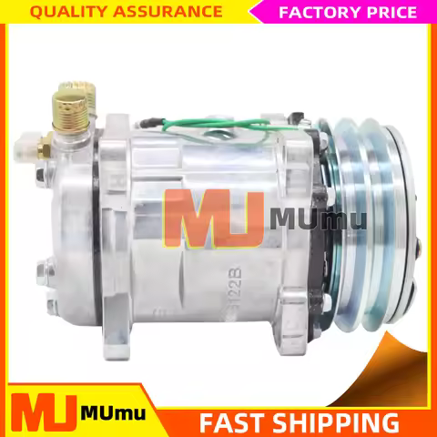 2 Groove V Blet Pulley Air Conditioning AC Compressor For Sanden 5H14 Sanden 508 SD508 Tractor Excav