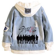 KPOP Stray Kids Seventeen Hoodie Denim Jacket Jean Coat Hoodies